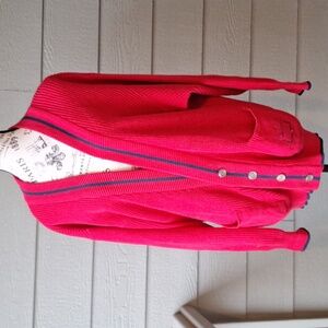 Vintage 90's Generra Collegiate Grandpa Grunge Crest Cardigan Red & Blue Size M